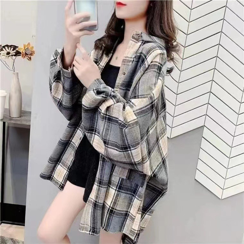 Thermal Long John - Kemeja Kotak-kotak Wol Fashion Musim Gugur