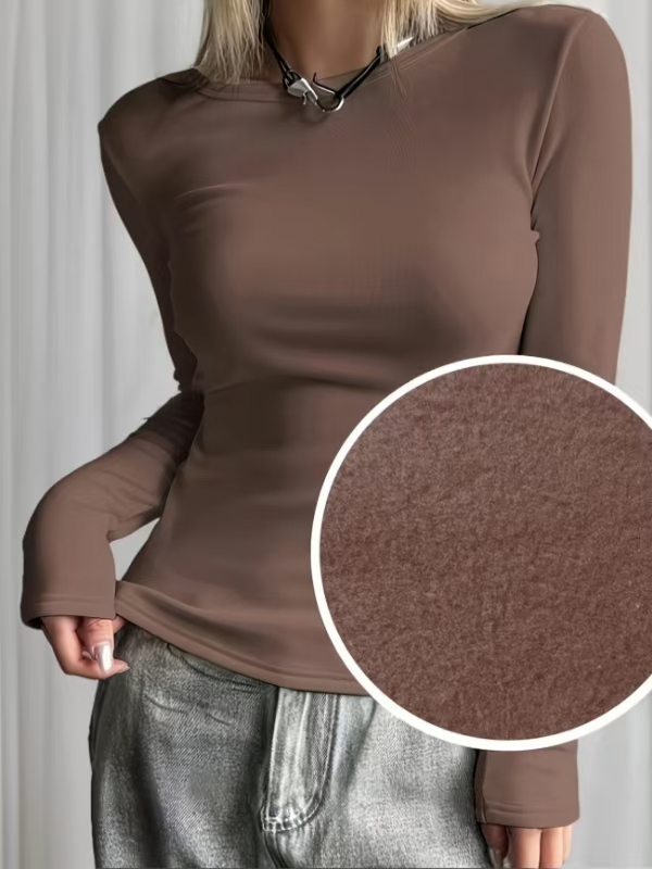 Base Layer Top - Kaos Dalaman Wanita Berlapis Fleece Lengan