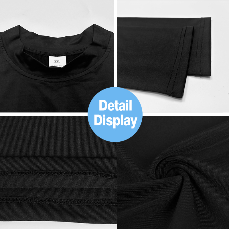 Kaos Lari Pria Kerah Tinggi Ce - T Shirt Tight Fit ulasan dan harga