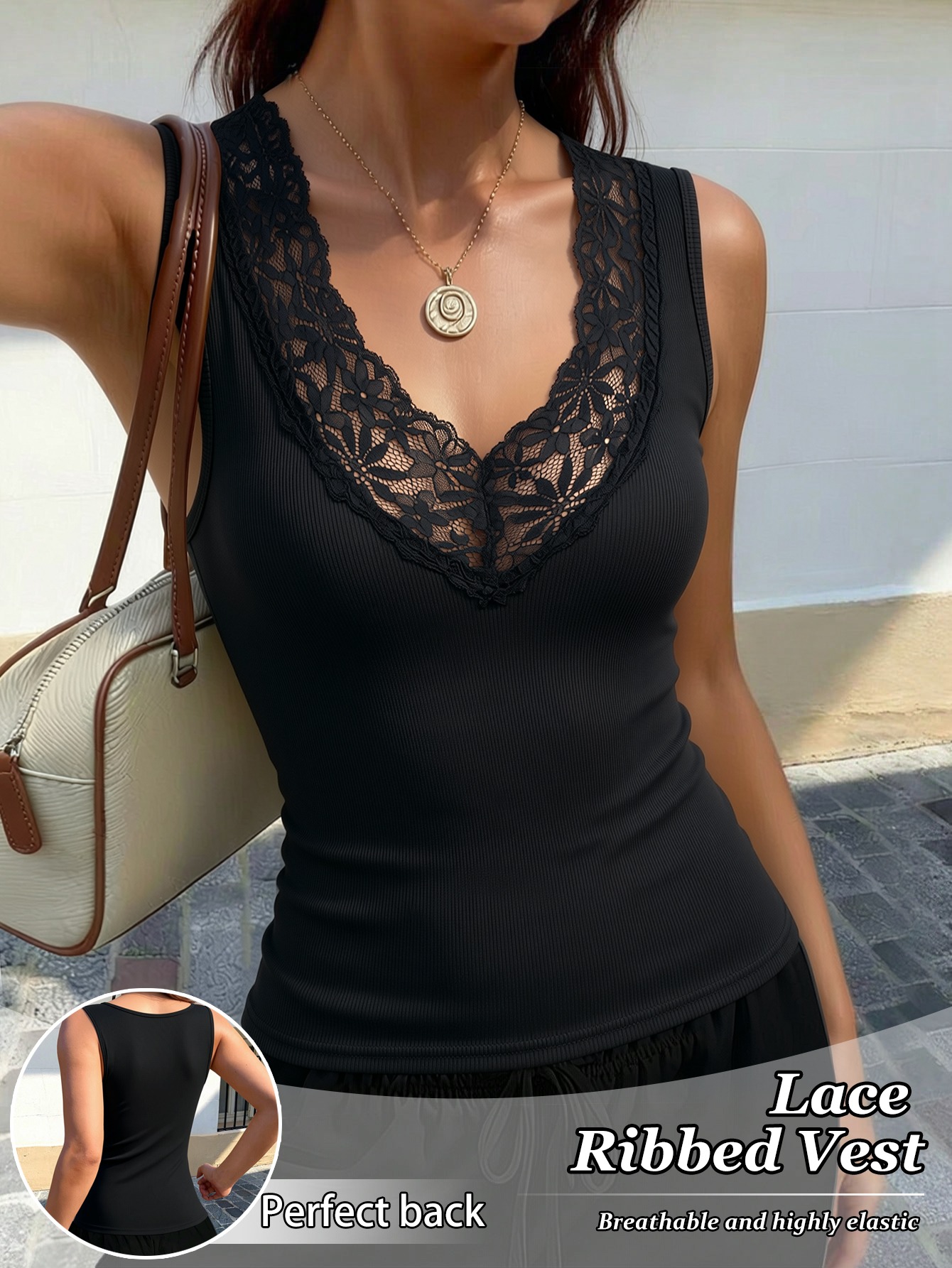 Tank top wanita berenda dengan - Tank Top Ribbed ulasan dan harga
