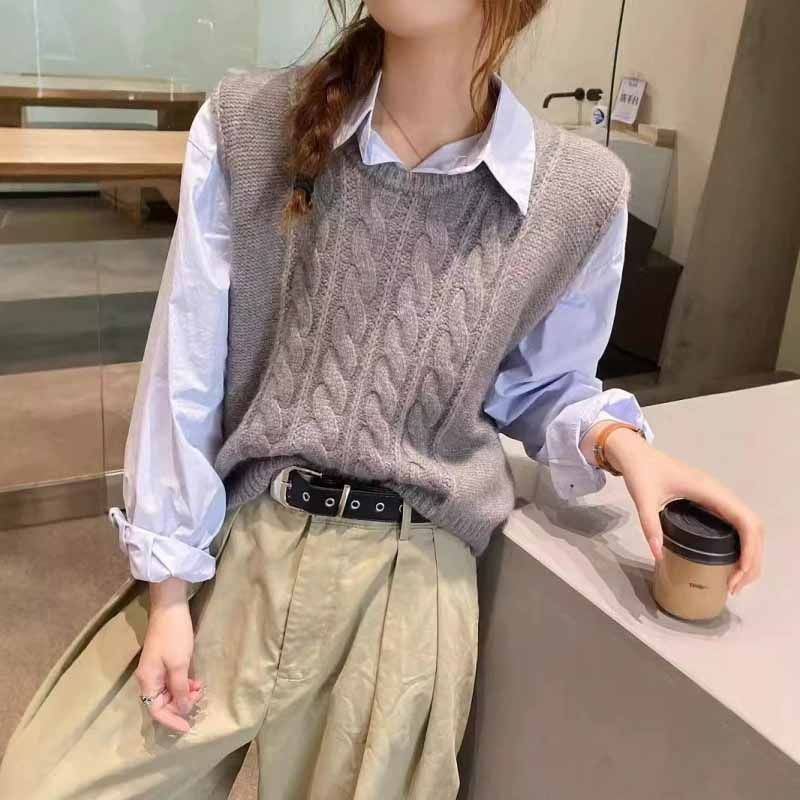 Rompi Rajut Wanita Kerah O Ter - Sleeveless Undershirt ulasan dan harga