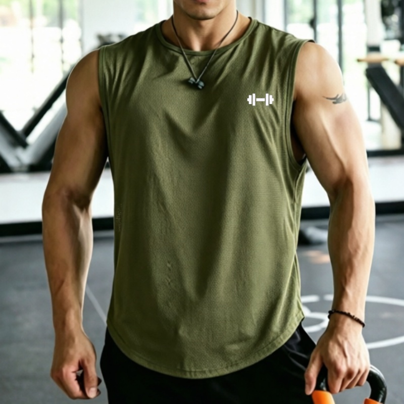 Tank Top Pria 2026 Bahan Mesh  - Undershirt Crew Neck ulasan dan harga