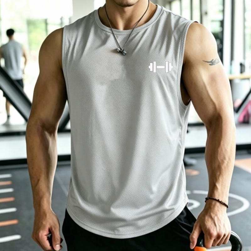 Tank Top Pria 2026 Bahan Mesh  - Undershirt Crew Neck ulasan dan harga