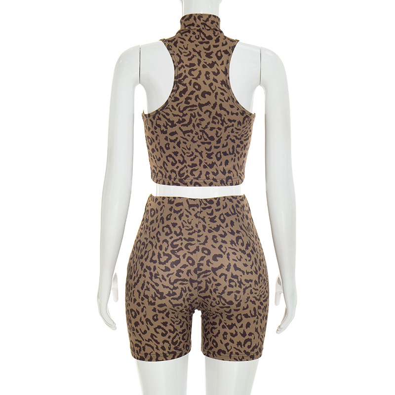Set 2 potong wanita motif leop - Tank Top Ribbed ulasan dan harga