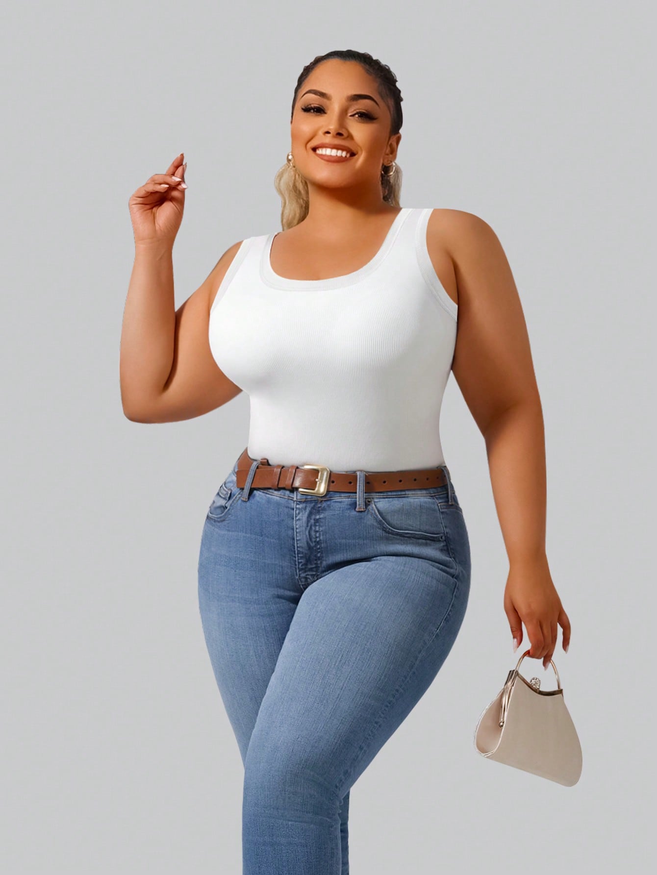 Tank Top Wanita Ukuran Besar B - Tank Top Ribbed ulasan dan harga