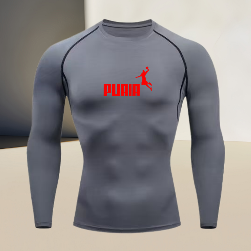 Kaos olahraga pria lengan panj - T Shirt Tight Fit ulasan dan harga
