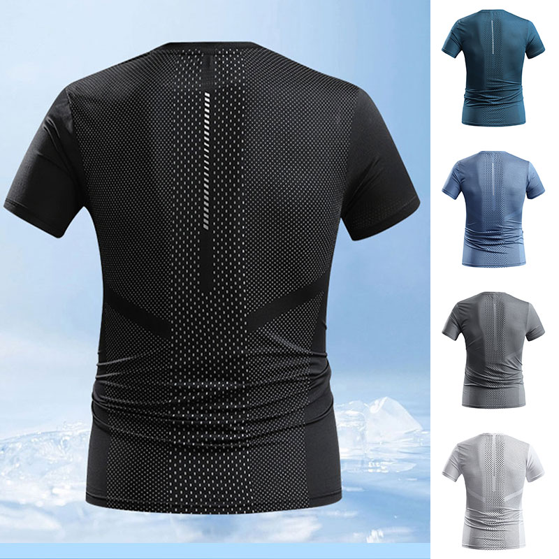 Kaus Olahraga Musim Panas Pria - T Shirt Tight Fit ulasan dan harga