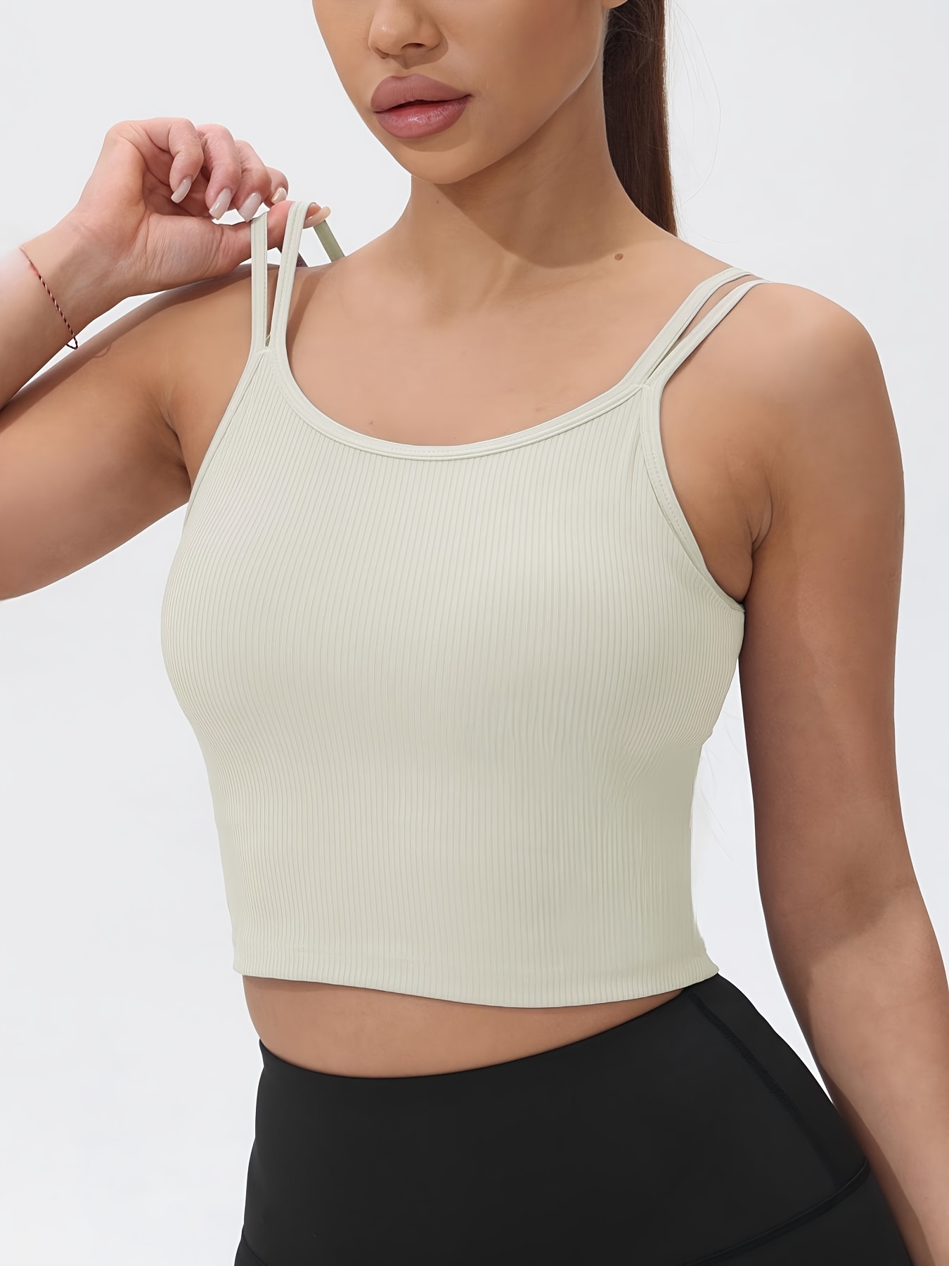 Tank Top Olahraga Crop Tanpa L - Tank Top Ribbed ulasan dan harga