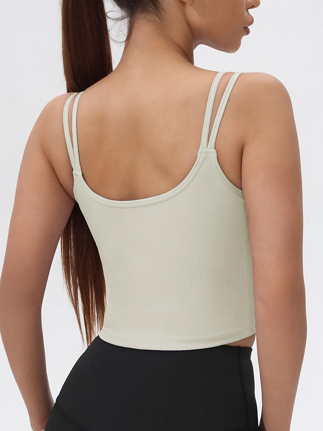Tank Top Olahraga Crop Tanpa L - Tank Top Ribbed ulasan dan harga